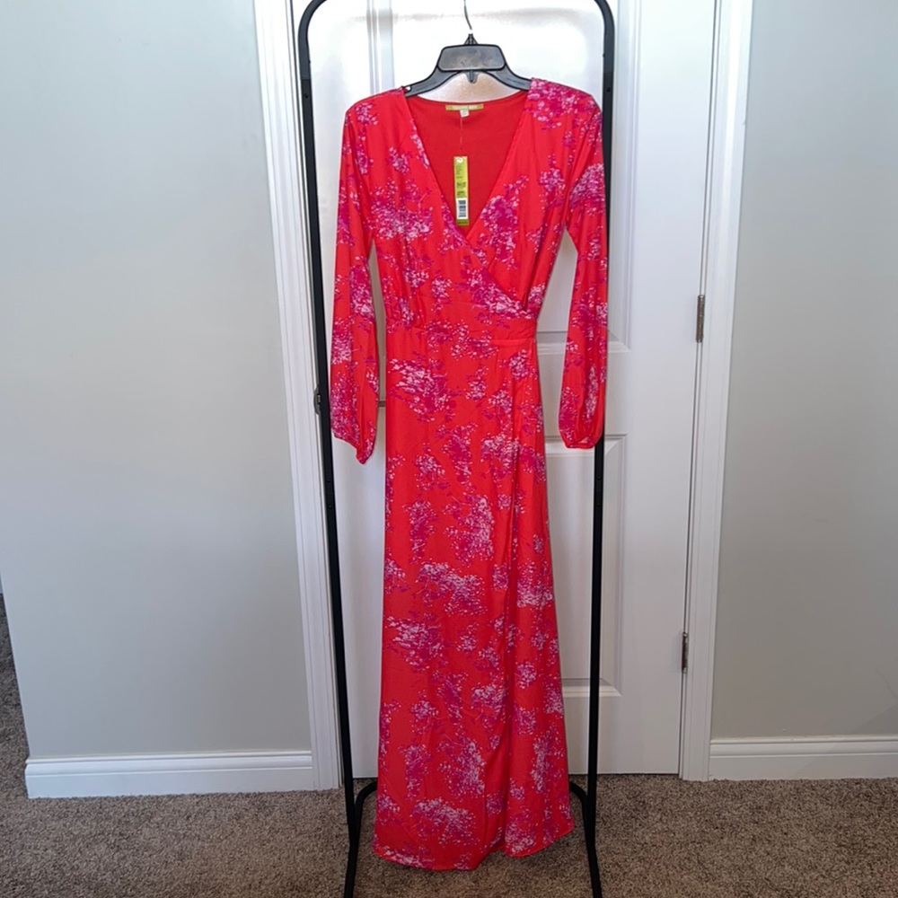 NWT Gianni Bini Maxi Wrap Dress Long Sleeve XS